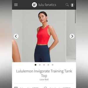 Lululemon love red invigorate tank size 4 NWOT